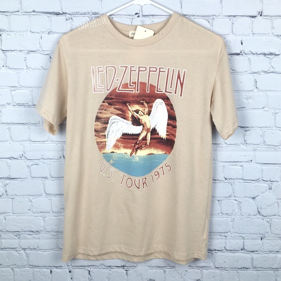 NWT, LED Zeppelin 1975 Tour Band T-Shirt - Picture 12 of 15
